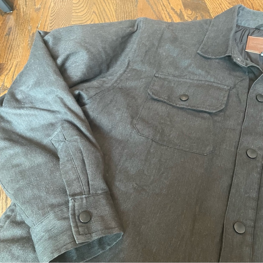 Rugged Elements Gray Quilted Lined Shacket Shirt … - image 3